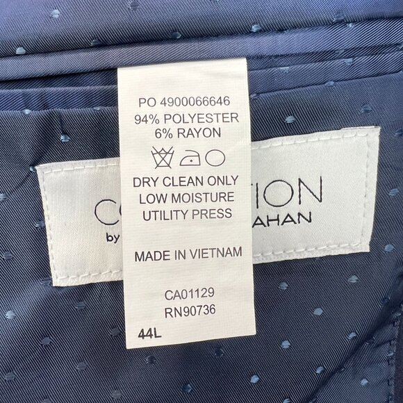 New Michael Strahan Mens Windowpane Plaid Blue Blazer SportCoat Classic Fit 44L - Picture 7 of 16